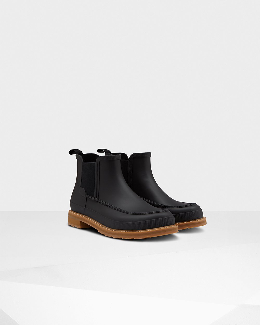 Mens Hunter Chelsea Boots Black - Original Moc Toe - 0519748-FV